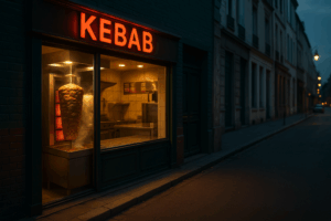 photo d'un kebab de nuit