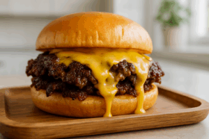 smash burger au cheddar vieilli