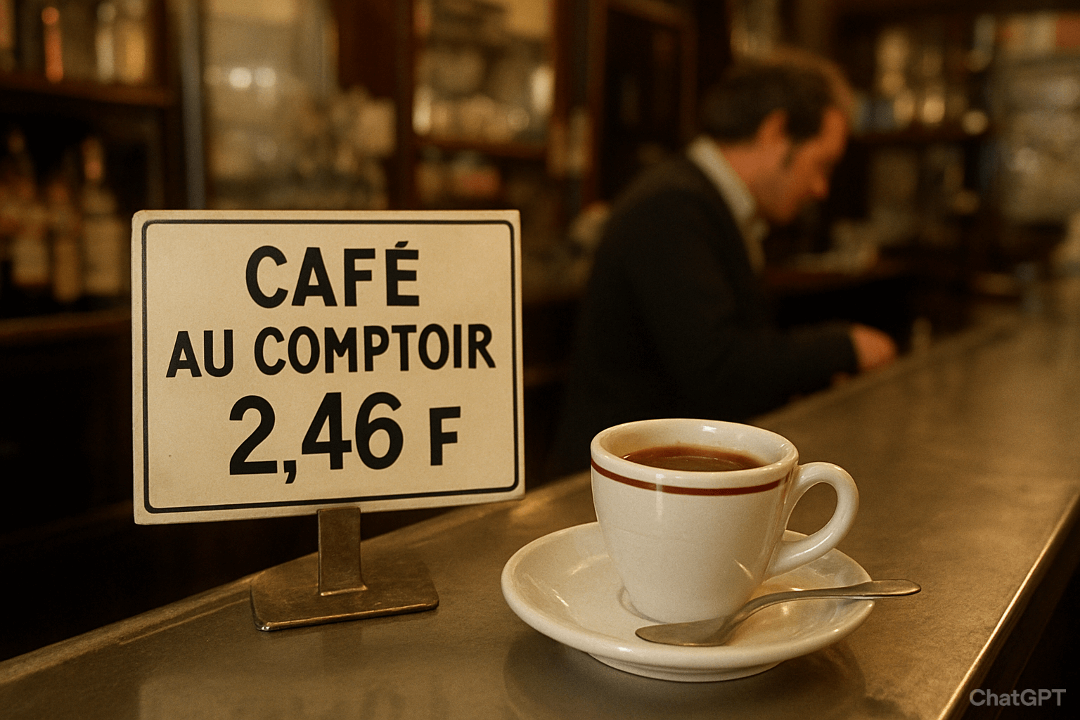 prix d'un café en franc en 1980