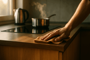 Comment faire pour éviter la graisse sur les meubles autour des plaques de cuisson ?