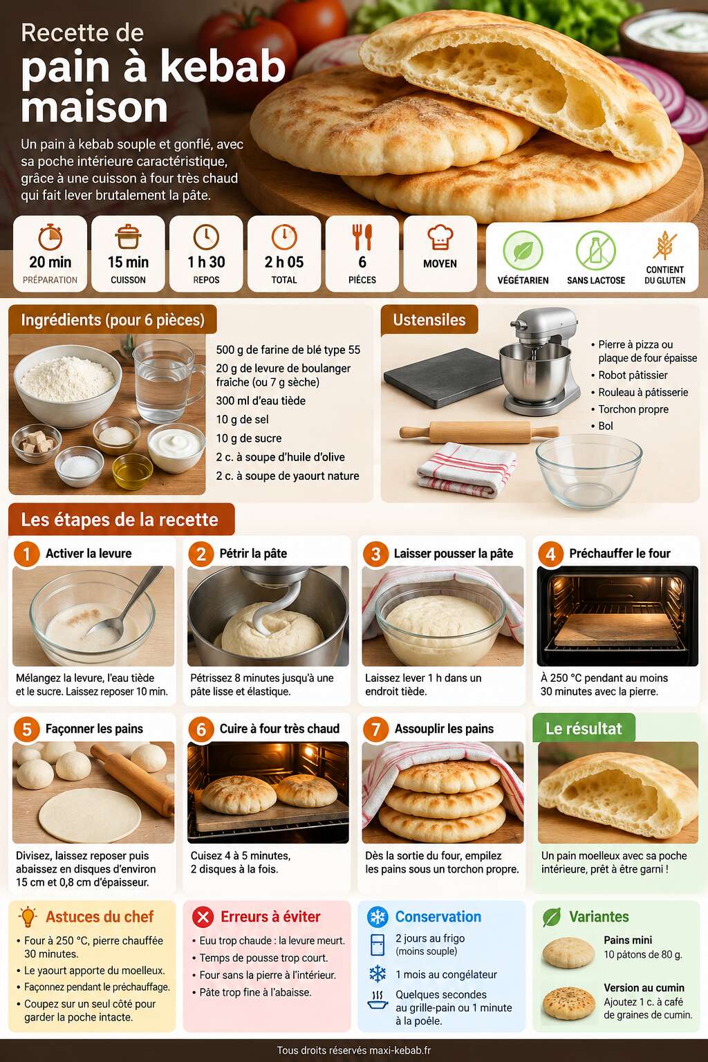 Fiche recette Recette de pain à kebab maison Fiche recette Recette de pain à kebab maison