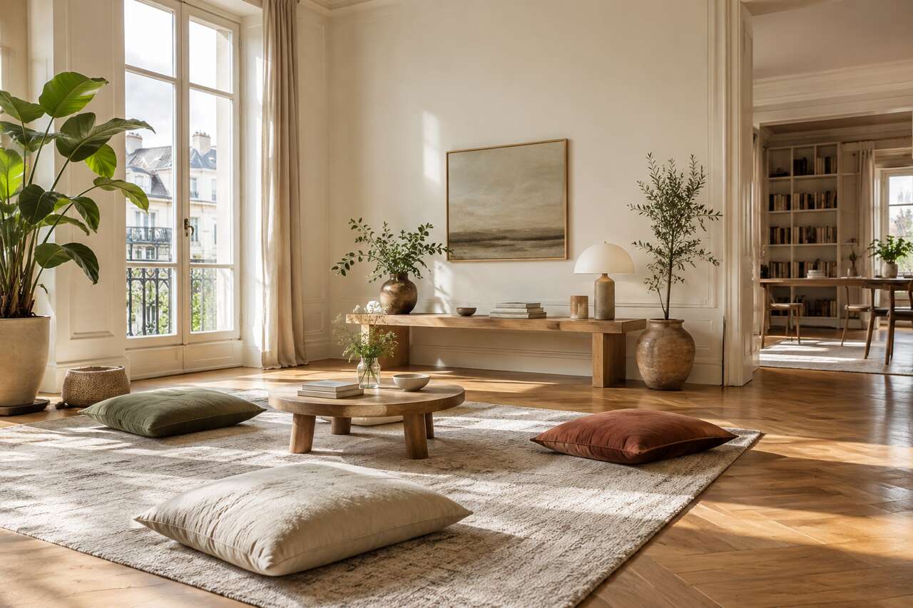 Vivre sans canapé : mon guide pour un salon qui respire