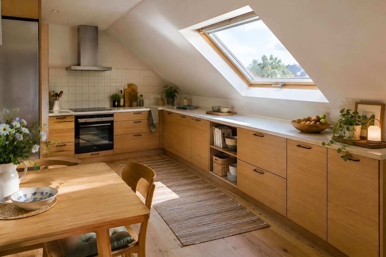Aménager une cuisine sous pente : mes astuces de terrain