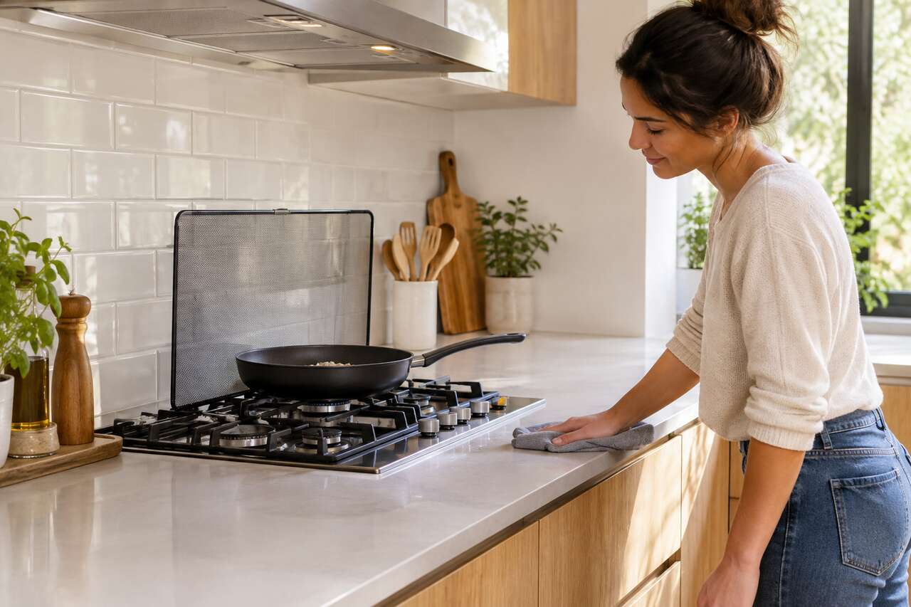 Comment faire pour éviter la graisse sur les meubles autour des plaques de cuisson ?