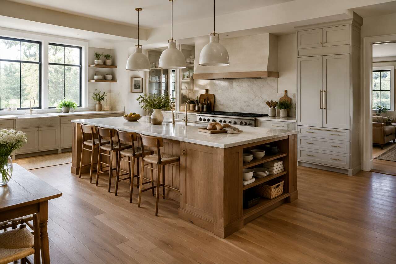 Volumes, îlot et rangements: une modernité qui se vit au quotidien Volumes, îlot et rangements: une modernité qui se vit au quotidien