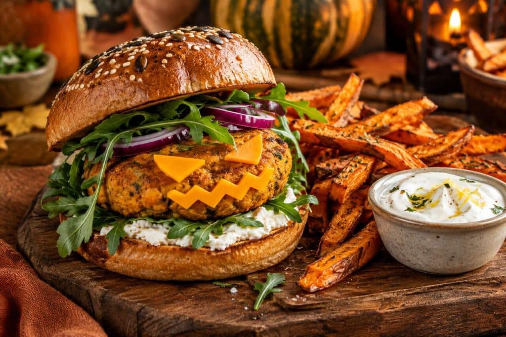 Recette de burger pour Halloween : une version au potimarron facile