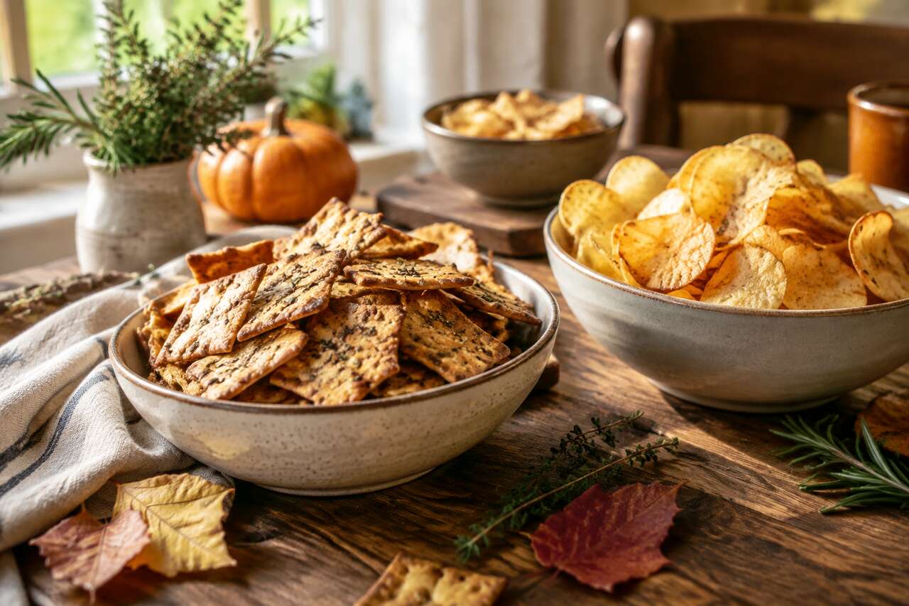 Crackers et chips maison en version automne (sans prise de t&ecirc;te)