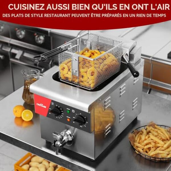 Découvrez notre test détaillé de la friteuse professionnelle CROSSON 8L en acier inoxydable : performances, capacité 8 litres et avis d'utilisation pour les professionnels et restaurateurs.