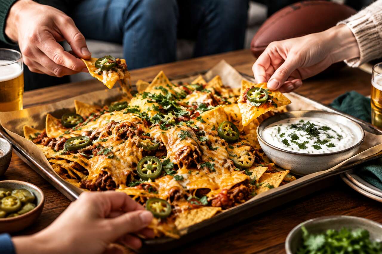 Recette : nachos gratinés express et dip minute Recette : nachos gratinés express et dip minute